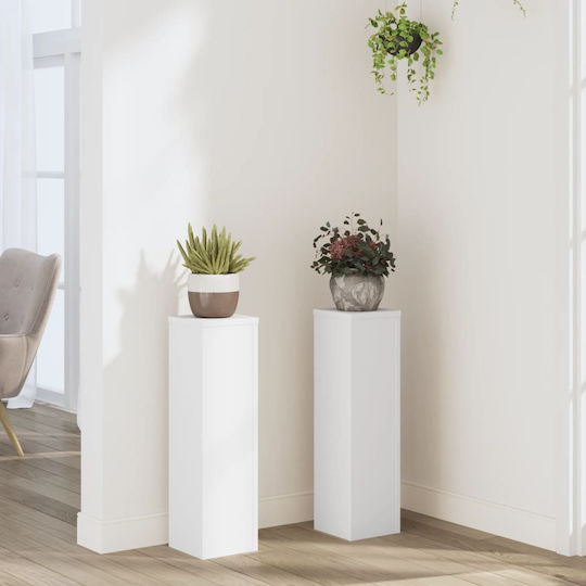 vidaXL Pflanzenständer Holz Weiße 17cmx17cmx60cmcm. 2Stück