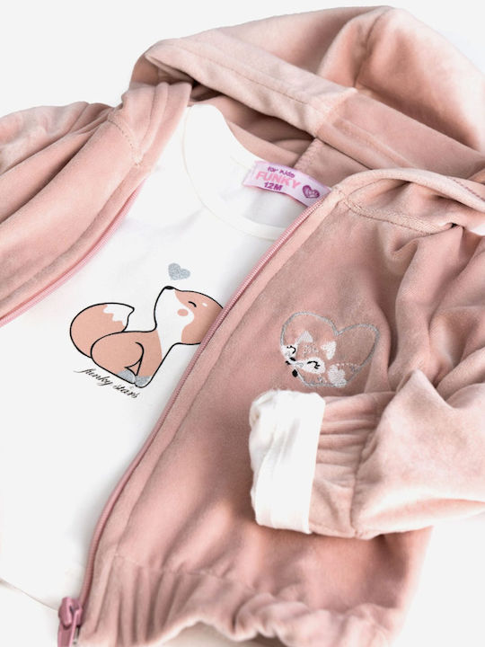 Kids' Set with Pants Winter 3pcs Pink