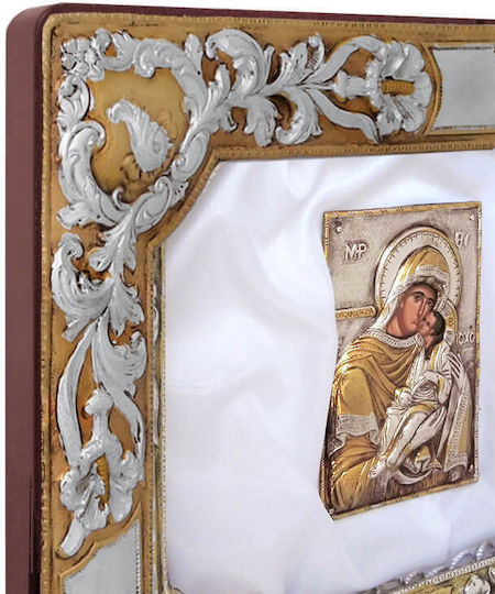 SilverBrand.gr Στεφανοθήκη Ορθογώνια Χρυσή 23x29εκ.
