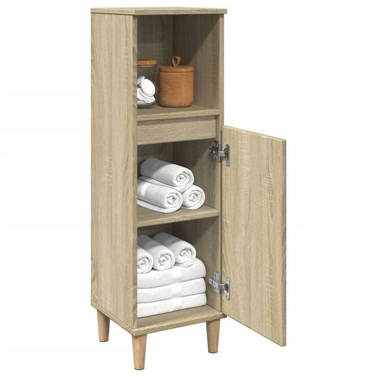 vidaXL Wall Hung Cabinet Bathroom Column Cabinet L30xD30xH100cm Sonoma