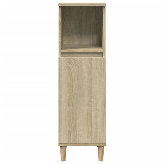 vidaXL Wall Hung Cabinet Bathroom Column Cabinet L30xD30xH100cm Sonoma