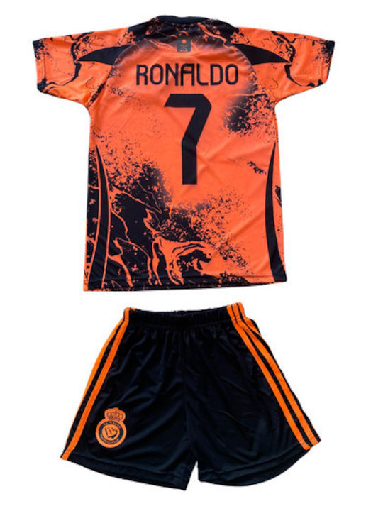 Set de fotbal pentru copii Ronaldo Al Nassr Ediție Specială Portocalie Balón De Oro Unisex Fj174