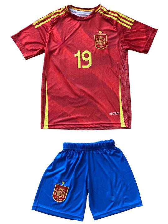 Child Football Set Yamal National Spain Euro2024 Red Black Balón De Oro Unisex Fj233