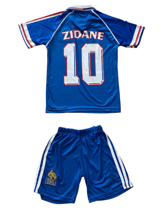 Set Fotbal Copii Zidane 10 Echipa Națională a Franței Albastru Balón De Oro Unisex Fj235