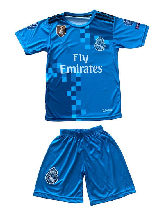 Set fotbal copii Ronaldo Real S17/18 Turcoaz Balón De Oro Unisex Fj225