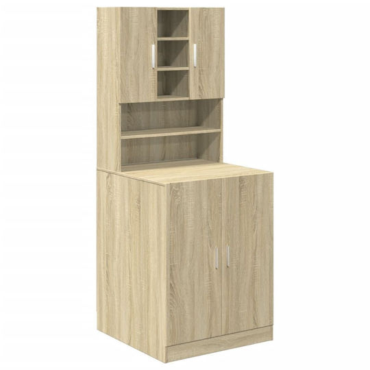 vidaXL Wall Hung Cabinet Bathroom Column Cabinet for Washing Machine Sonoma
