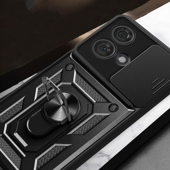 Techsuit Shield Umschlag Rückseite Kunststoff / Silikon Schwarz (Motorola Edge 40)