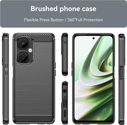 Techsuit Carbon Задна корица Силикон Черен (OnePlus Nord CE 3 Lite)