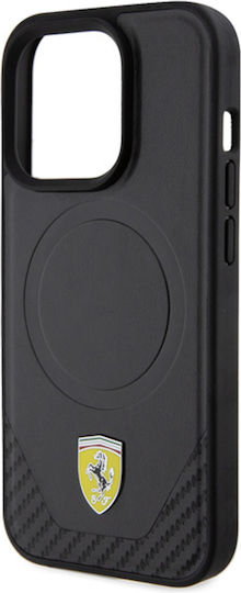 Ferrari 6.1" Back Cover Plastic Negru (iPhone 15 Pro)