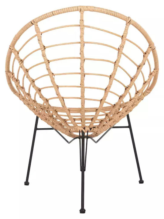 Πολυθρόνα Εξωτερικού Χώρου Rattan Allegra Μπέζ 73x78x88εκ.