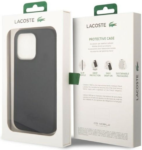 Lacoste Silicone Silicone Umschlag Rückseite Kunststoff / Silikon Schwarz (iPhone 14 Pro)