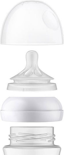 Philips Glass Baby Bottle Natural Response Anti-colic with Silicone Teat for 1+ Months White 240ml