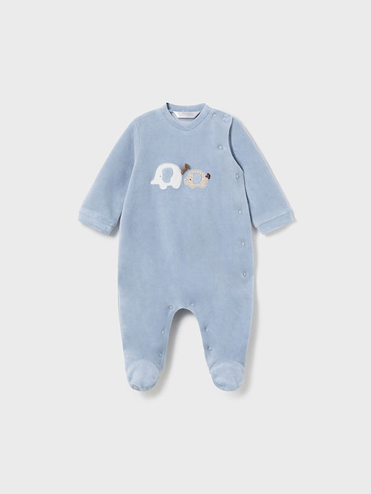 Mayoral Set Baby Strampler Samt Blue 2Stück