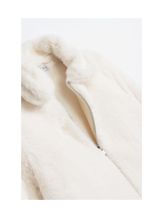 Funky Kids Fur Coat Ecru