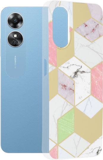 Techsuit Marble Back Cover Silicone Purple (Oppo A17)