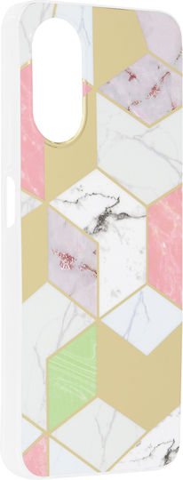 Techsuit Marble Back Cover Silicone Purple (Oppo A17)