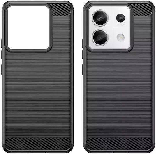 Hurtel Carbon Umschlag Rückseite Silikon Schwarz (Redmi Note 13 5G -> Redmi Note 13 5G)