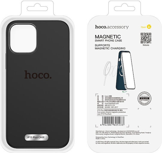 Hoco Pure Series Back Cover Σιλικόνης Μαγνητικό Μαύρο (iPhone 15 Plus)