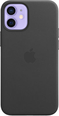 Apple Back Cover Δερμάτινο Μαύρο (iPhone 12 mini)