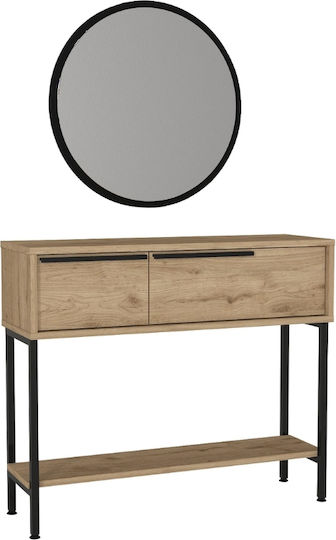 Suzy Consolă Din Lemn Cu Oglindă Stejar Sapphire L90x l29.6x Î76cm