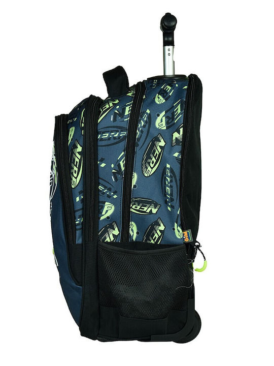 Gim Nerf School Bag Trolley Elementary, Elementary Blue with Water Bottle Holder 27Liters