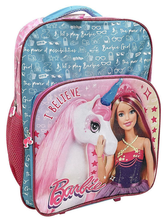 Barbie Σχολική Τσάντα Πλάτης Δημοτικού Ροζ με Θήκη για Παγούρι