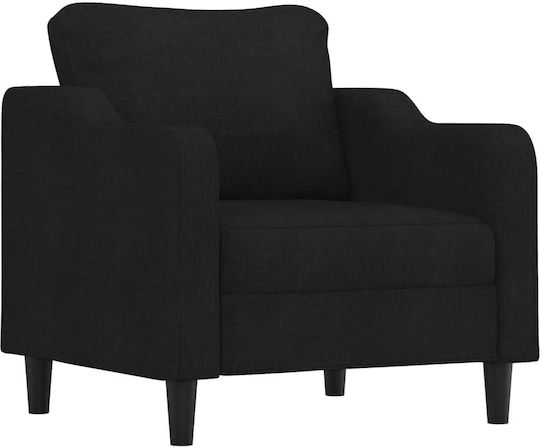Living Room Furniture Set 3-Seater & 2-Seater & Armchair & Stool Black