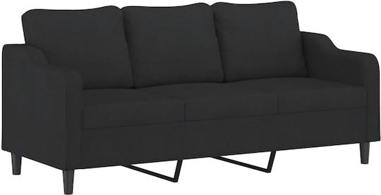 Living Room Furniture Set 3-Seater & 2-Seater & Armchair & Stool Black