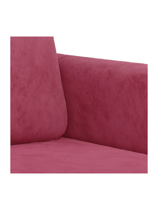 Living Room Furniture Set 2-Seater & 2-Seater & Stool Red