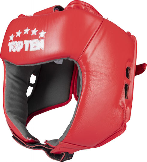 Genuine Leather Headguard Red Size M Incl Iba Tag