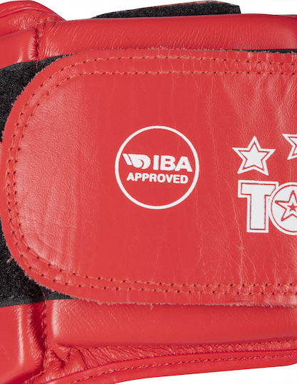 Genuine Leather Headguard Red Size M Incl Iba Tag
