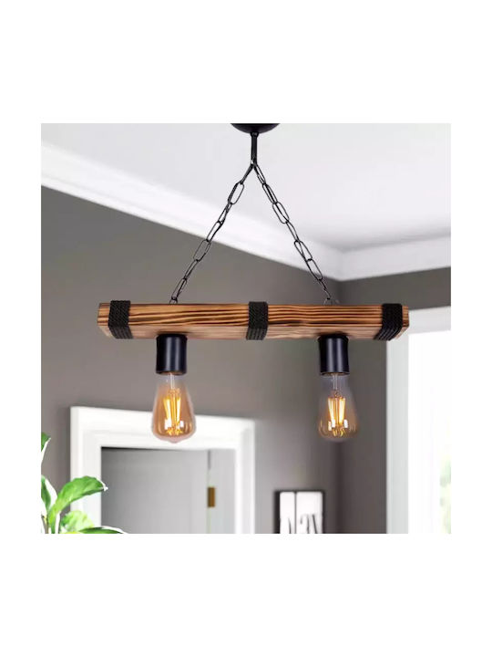 Martin Dafni Pendant Light Black with Rope for Socket E27 40x10x65cm