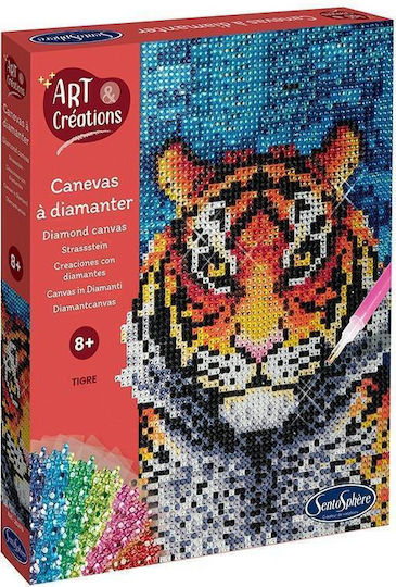 Sentosphere Mozaic Creative Diamond Tiger Kit pentru copii de 8+ ani+ ani