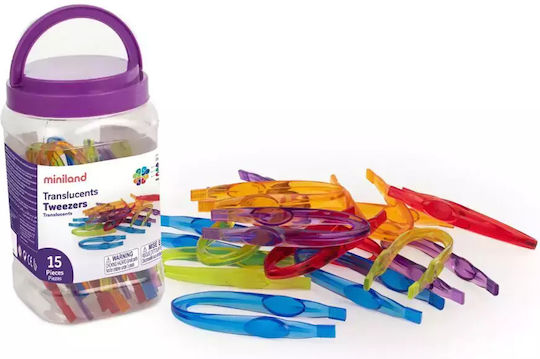 Miniland Παιδική Χειροτεχνία Set Of 15 Translucent Tweezers για Παιδιά 4+ Ετών