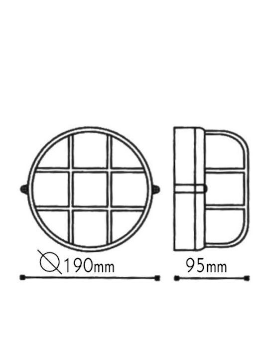 Aca Wall-Mounted Outdoor Ceiling Light E27 IP45