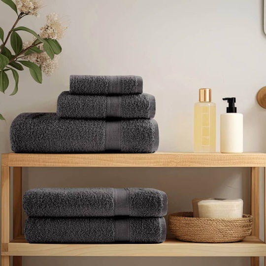 vidaXL Set 10 Hotel Washcloth Towels 30x30 cm 600gsm Charcoal