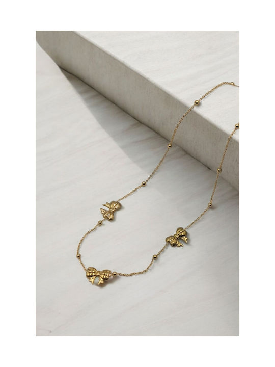 Μπιλιες Necklace from Gold Plated Steel