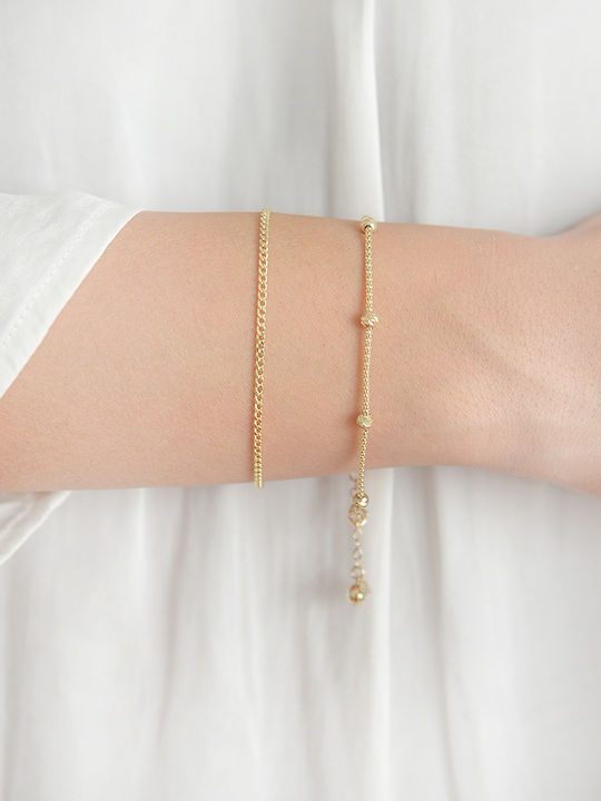 Gold Bracelet 14k Retro Shine 17cm