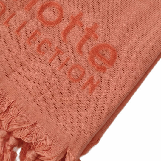 Noidinotte Beach Towel Cotton Orange with Fringes 170x90cm. Shark