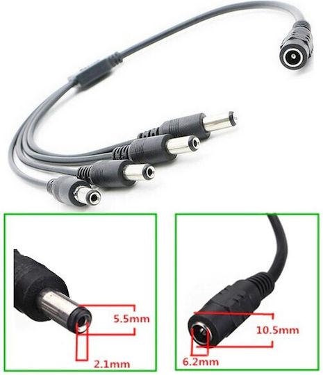 Ez-dcsp4 1xdc Female 4xdc Male Cable 5.5*2.1mm 40cm