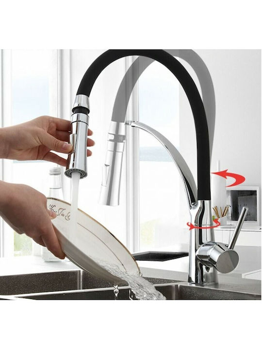 Poly U-Shaped Kitchen Faucet Counter Silver