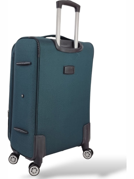 Playbags Valiză Mare De Călătorie Din Material Textil Verde Cu 4 Roți Înălțime 75 Cm