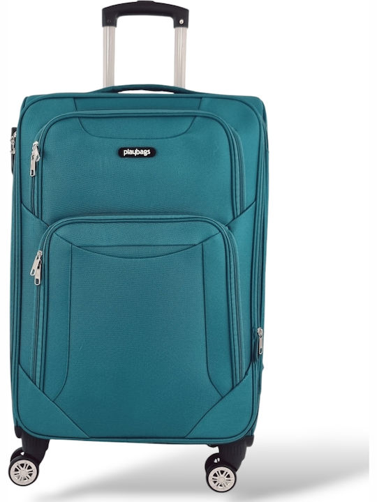 Playbags Fabric Petrol Suitcases With 4 Wheels Set Of 3 Pieces