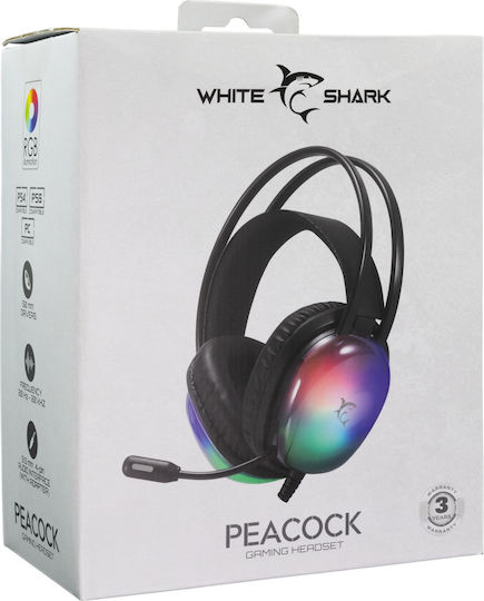 White Shark Peacock GH-2444 Over Ear Gaming Headset with 3.5 mm Connectivity for PC PS4 PS5 XBOX