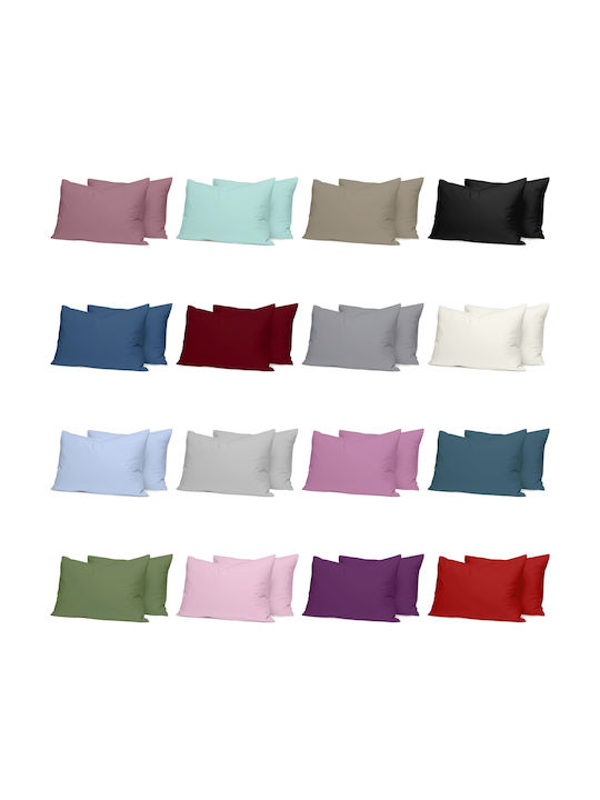 Casa Colori Σετ Μαξιλαροθήκες με Φάσα Olive 50x70εκ.