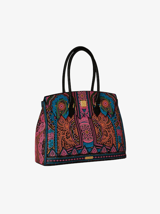 Sprayground Leder Damen Tasche Tote Hand Mehrfarbig