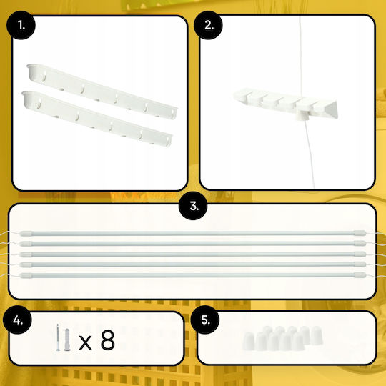 Kadax Wall Clothes Drying Rack with Hanging Length 3m
