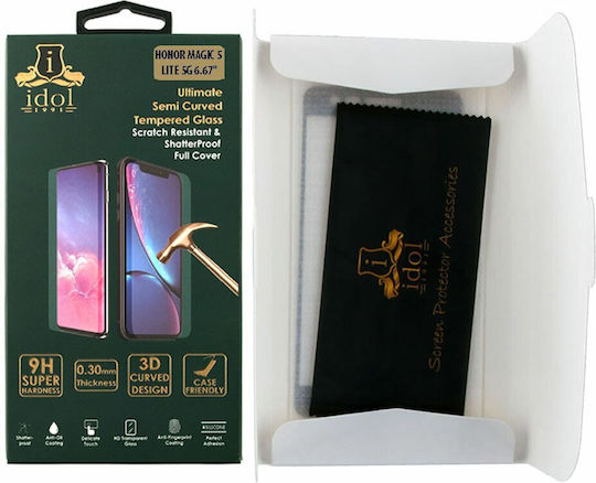 Idol 1991 3D 0.3mm Full Glue Full Face Tempered Glass Black (Honor Magic 5 Lite 5G)