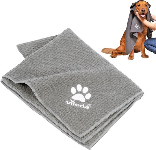 Vileda Pet Pro Πετσέτα για Καθαρισμό Σώματος Σκύλου Γκρι 65x65cm