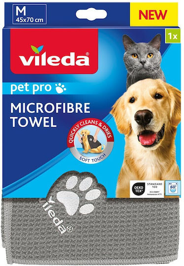 Vileda Pet Pro Towel for Dog Body Cleansing Gray 45x70cm